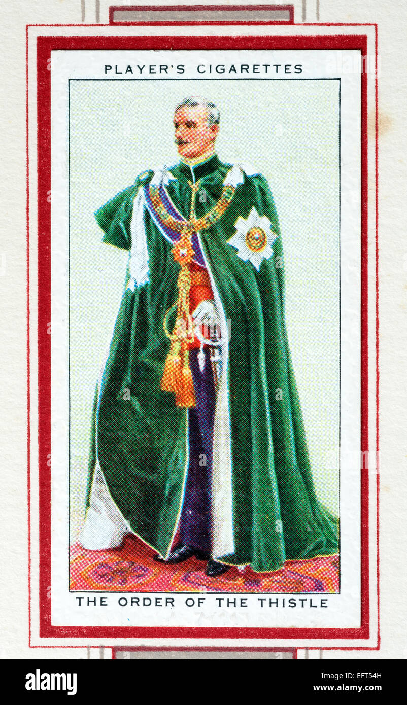 Player`s cigarette card - The Order of the Thistle. Stock Photo
